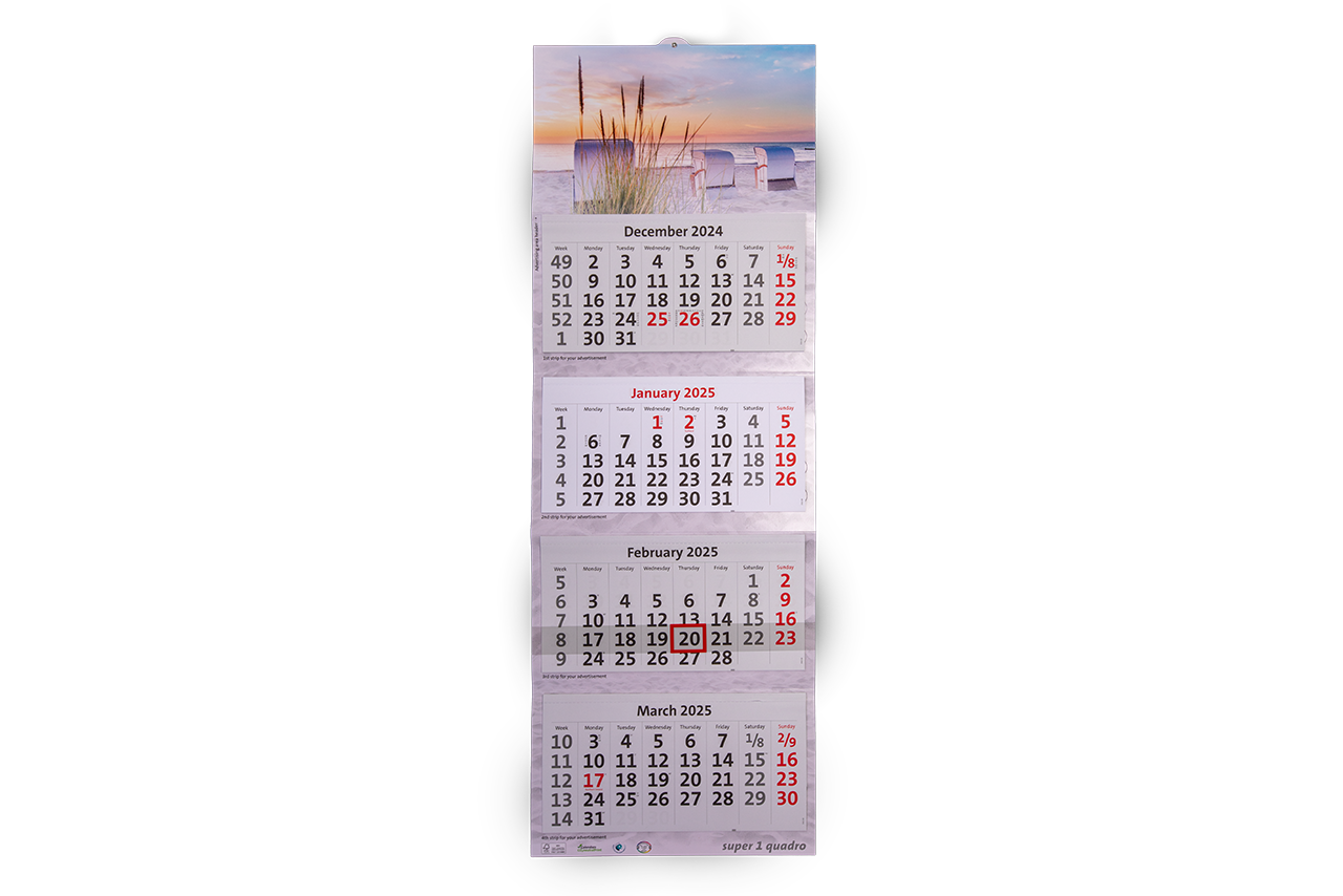 4 Month Calendars